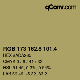 カラーコード: RGB 173 162.8 101.4 | qconv.com