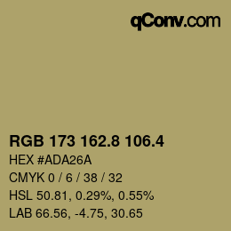 カラーコード: RGB 173 162.8 106.4 | qconv.com