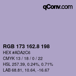 Color code: RGB 173 162.8 198 | qconv.com
