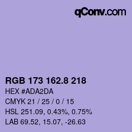 Color code: RGB 173 162.8 218 | qconv.com