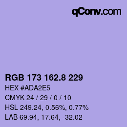 Color code: RGB 173 162.8 229 | qconv.com