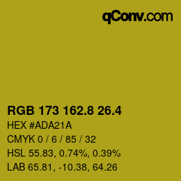 カラーコード: RGB 173 162.8 26.4 | qconv.com