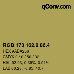 カラーコード: RGB 173 162.8 86.4 | qconv.com
