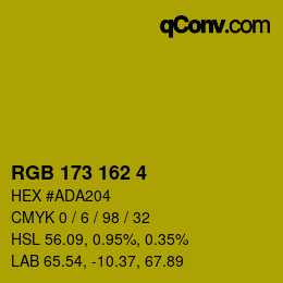 Color code: RGB 173 162 4 | qconv.com