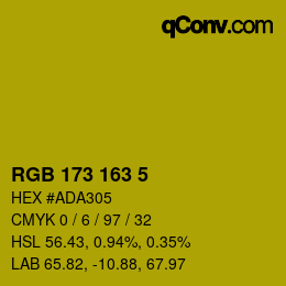 カラーコード: RGB 173 163 5 | qconv.com
