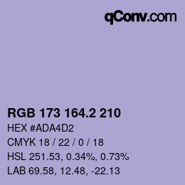 Color code: RGB 173 164.2 210 | qconv.com