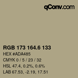 カラーコード: RGB 173 164.6 133 | qconv.com