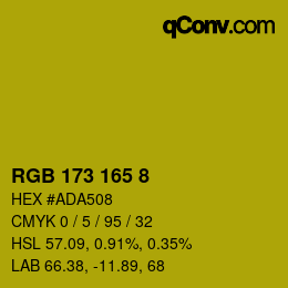 カラーコード: RGB 173 165 8 | qconv.com
