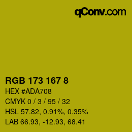 カラーコード: RGB 173 167 8 | qconv.com
