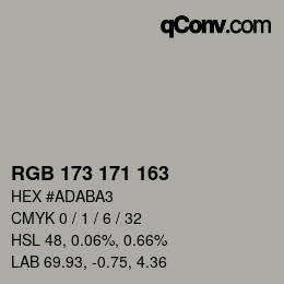 Color code: RGB 173 171 163 | qconv.com