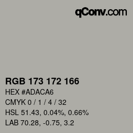 Farbcode: RGB 173 172 166 | qconv.com