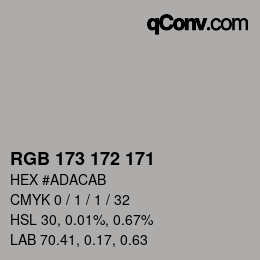 Color code: RGB 173 172 171 | qconv.com