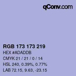 Farbcode: RGB 173 173 219 | qconv.com