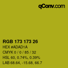 颜色代码: RGB 173 173 26 | qconv.com
