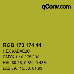 カラーコード: RGB 173 174 44 | qconv.com