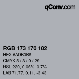 Código de color: RGB 173 176 182 | qconv.com