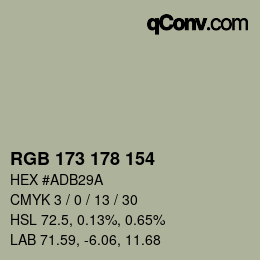 颜色代码: RGB 173 178 154 | qconv.com