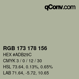 Código de color: RGB 173 178 156 | qconv.com