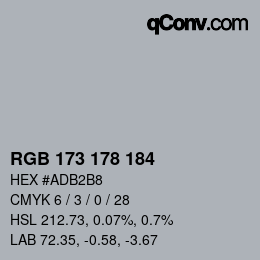 Código de color: RGB 173 178 184 | qconv.com