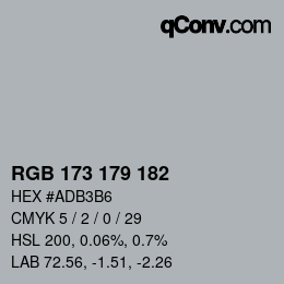 颜色代码: RGB 173 179 182 | qconv.com