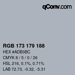Código de color: RGB 173 179 188 | qconv.com