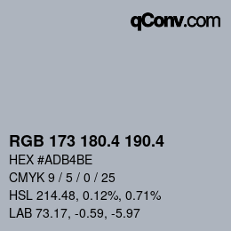 カラーコード: RGB 173 180.4 190.4 | qconv.com