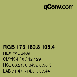 カラーコード: RGB 173 180.8 105.4 | qconv.com