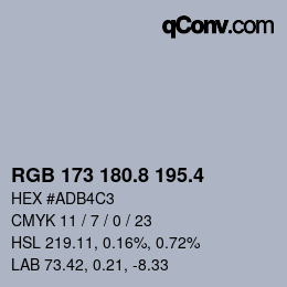 カラーコード: RGB 173 180.8 195.4 | qconv.com