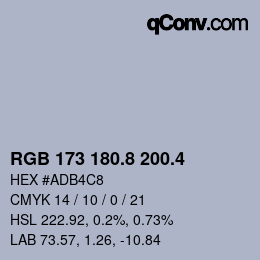 カラーコード: RGB 173 180.8 200.4 | qconv.com