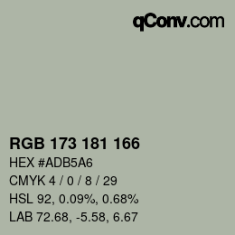 Código de color: RGB 173 181 166 | qconv.com