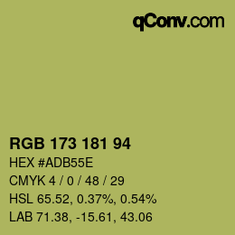 Código de color: RGB 173 181 94 | qconv.com