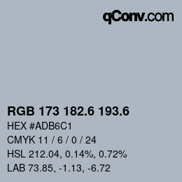 カラーコード: RGB 173 182.6 193.6 | qconv.com