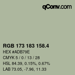 カラーコード: RGB 173 183 158.4 | qconv.com