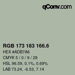 カラーコード: RGB 173 183 166.6 | qconv.com