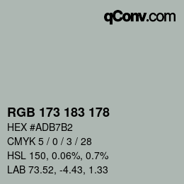 Color code: RGB 173 183 178 | qconv.com