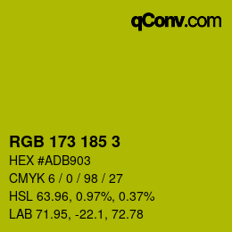 Color code: RGB 173 185 3 | qconv.com