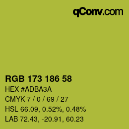 カラーコード: RGB 173 186 58 | qconv.com