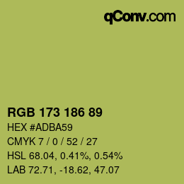 Código de color: RGB 173 186 89 | qconv.com