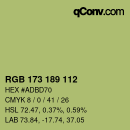 Farbcode: RGB 173 189 112 | qconv.com