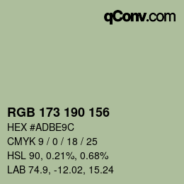 Farbcode: RGB 173 190 156 | qconv.com