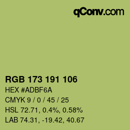 颜色代码: RGB 173 191 106 | qconv.com