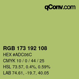 カラーコード: RGB 173 192 108 | qconv.com