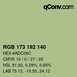 颜色代码: RGB 173 192 140 | qconv.com