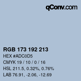 Color code: RGB 173 192 213 | qconv.com