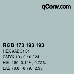 颜色代码: RGB 173 193 193 | qconv.com