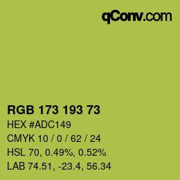 カラーコード: RGB 173 193 73 | qconv.com