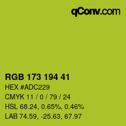 Color code: RGB 173 194 41 | qconv.com