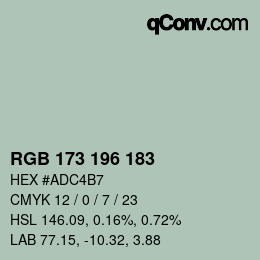 颜色代码: RGB 173 196 183 | qconv.com