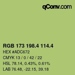 カラーコード: RGB 173 198.4 114.4 | qconv.com