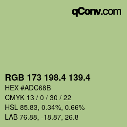 カラーコード: RGB 173 198.4 139.4 | qconv.com